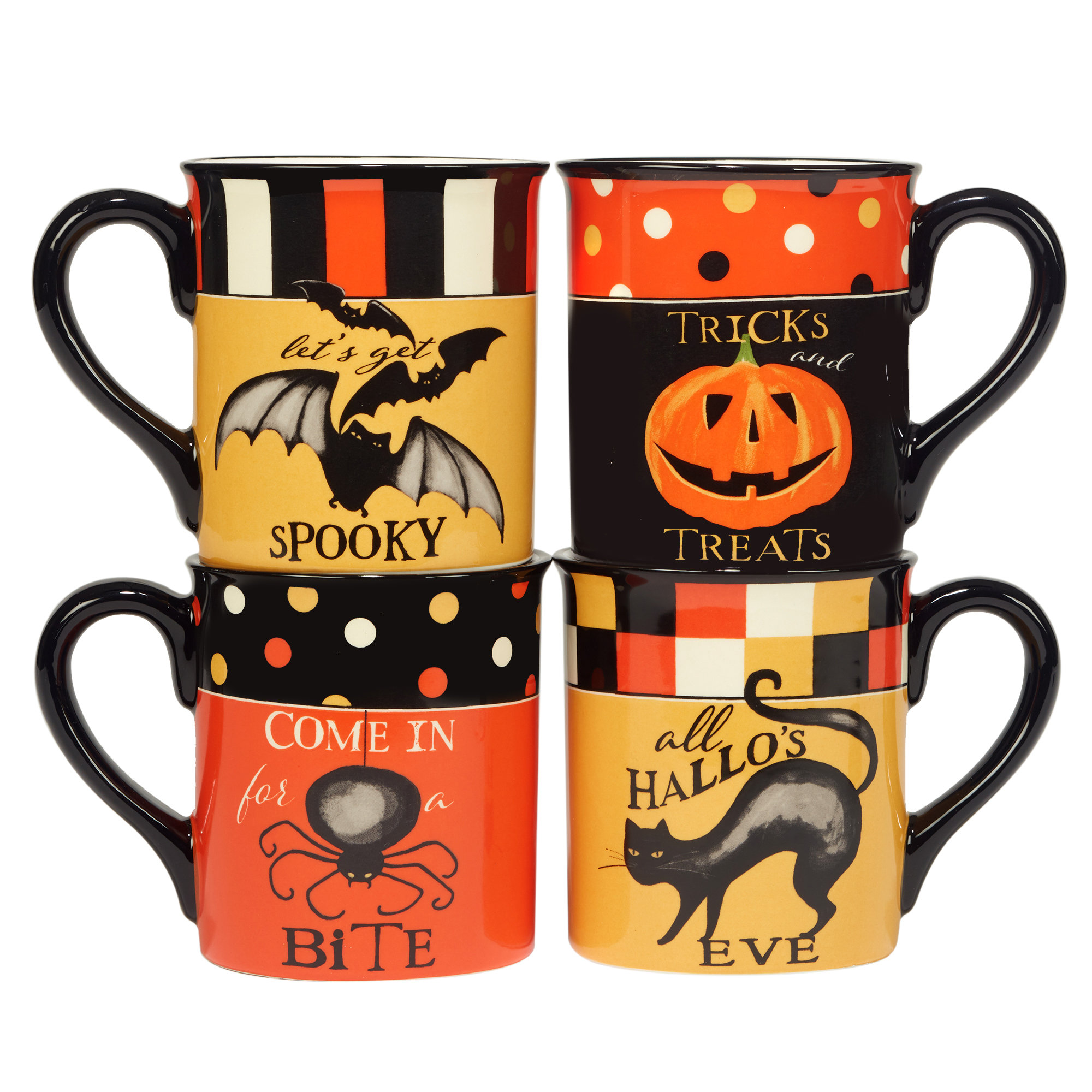 Halloween set of 4 mugs Bread and butter brand! hot